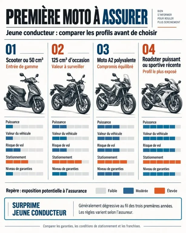Quelle moto assurer quand on est jeune conducteur : comparaison des types de deux-roues et des facteurs de prix