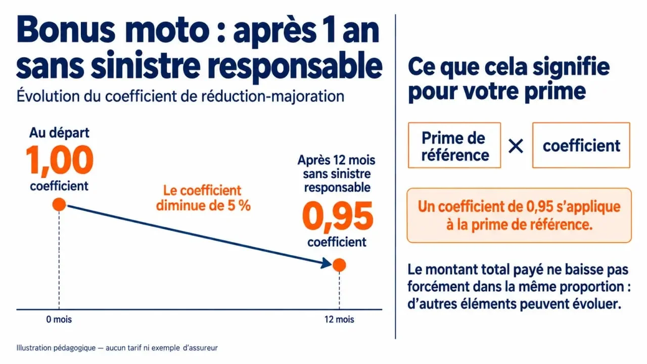 Bonus assurance moto première année Réunion : passage du coefficient 1,00 à 0,95